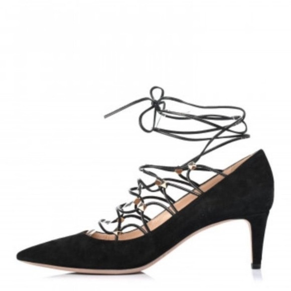 Valentino Rockstud Gladiator Lace-Up Pumps